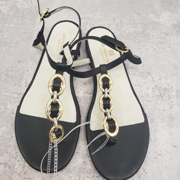 BRUNO MAGLI Marina Leather Embellished Thong Sandal - Black, 40 - Picture 3 of 7